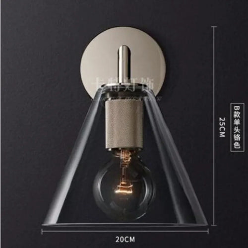 LED wall light with glass and metal shade - vue 18 sur 21