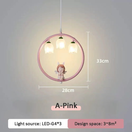 Cute pendant light for modern little girl's bedroom - vue 13 sur 12