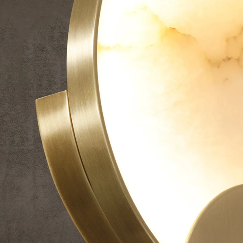 Art deco marble and gold metal wall light - vue 5 sur 7