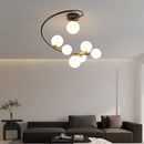 Modern irregular copper ceiling light with customisable LED lighting