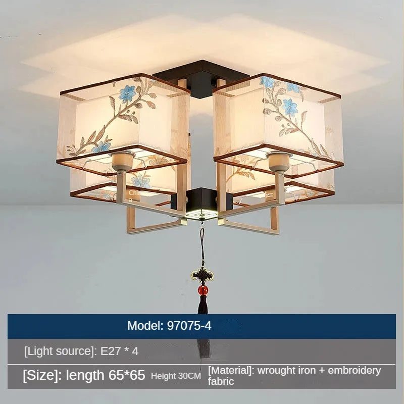 Modern Chinese style pendant light for a simple atmosphere - vue 17 sur 19