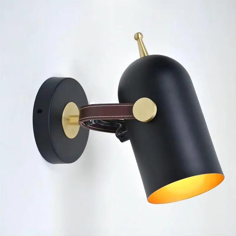 Creative nordic luxury leather wall light