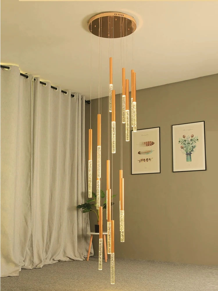 Modern crystal chandelier for minimalist indoor lighting