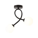 Black and gold glass ceiling light for hallway, balcony, entryway, cloakroom