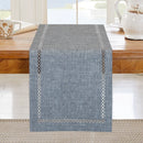 Boho style openwork linen table runner