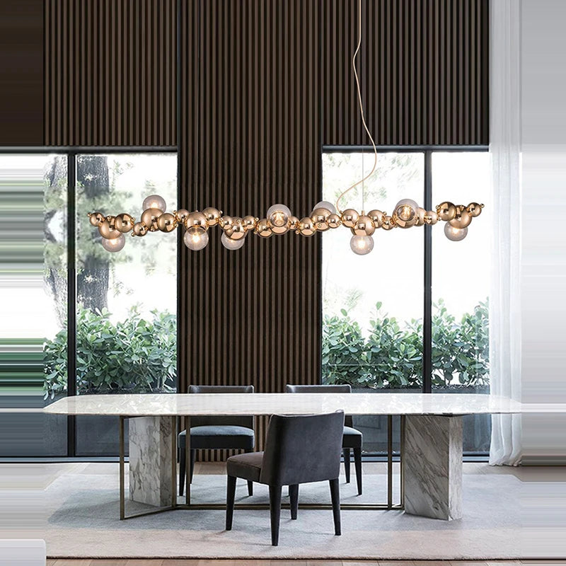 Dimmable LED molecular design chandelier trend 2024 - vue 5 sur 16