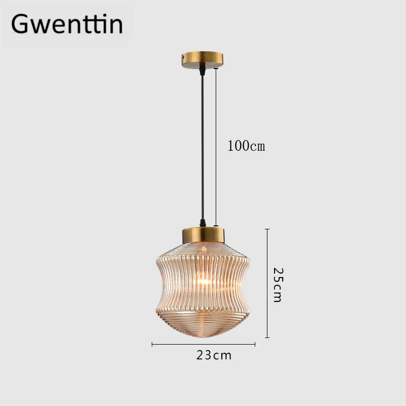 Tinted glass pendant light for modern interior decor - vue 8 sur 8