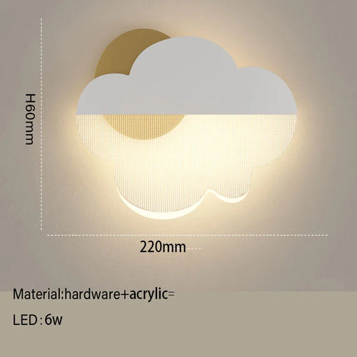 Acrylic cloud shape LED wall light ambient decor