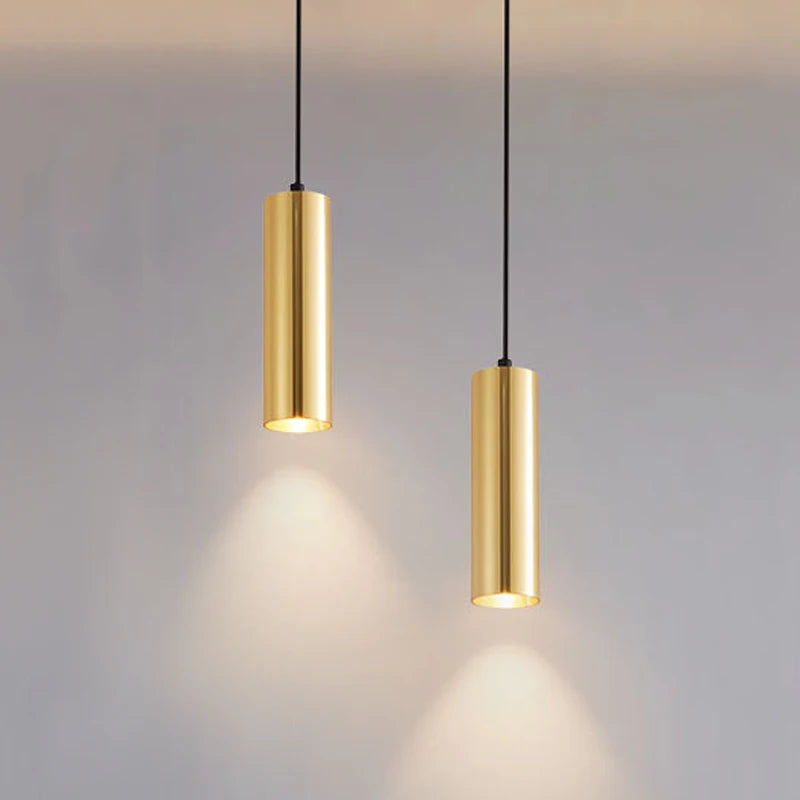 Long tube pendant light in American style for Nordic bar