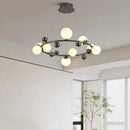 Modern metal and white glass pendant light with elegant adjustable design