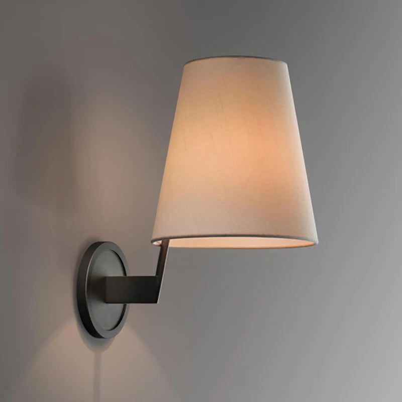 Artistic luxury fabric copper wall light