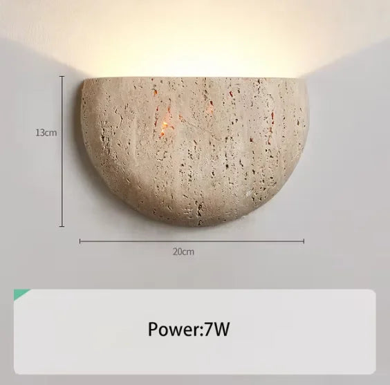 Stone wall light for artistic interior decoration