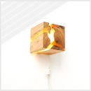 Modern simple wood and resin wall light
