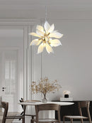 Square ceramic chandelier with hanging flower petals
