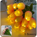 Decorative tulip lamp with artificial flowers for indoors
