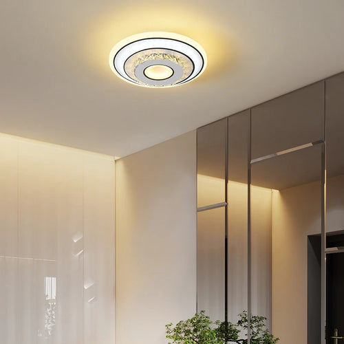 Modern minimalist crystal LED ceiling light - vue 3 sur 10