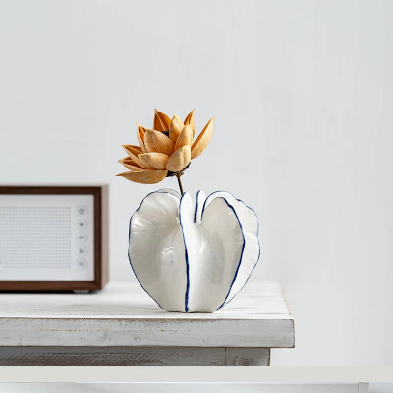 carambola ceramic vase for decoration and dried flowers