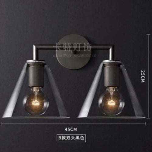 LED wall light with glass and metal shade - vue 16 sur 21