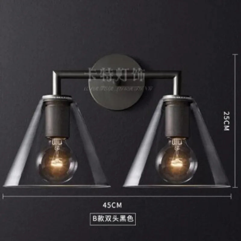 LED wall light with glass and metal shade - vue 15 sur 21