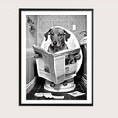 Humorous animal bathroom canvas wall art