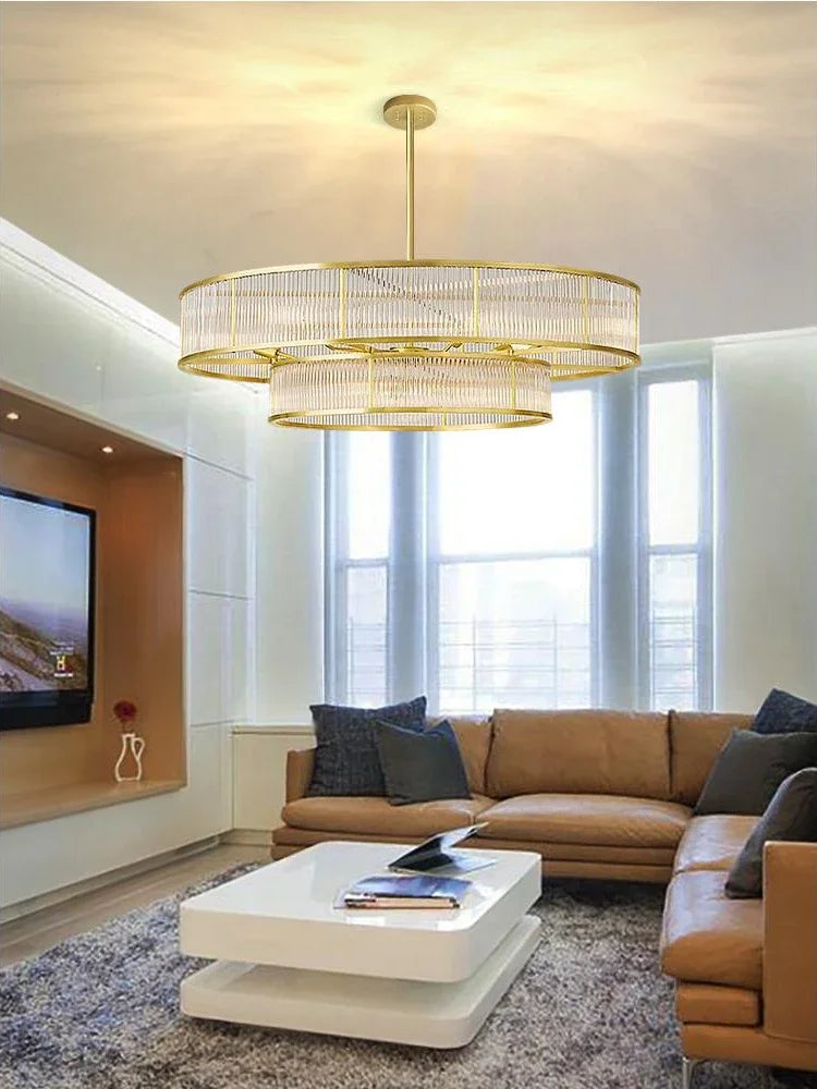 Retro circular crystal chandelier for interior decor