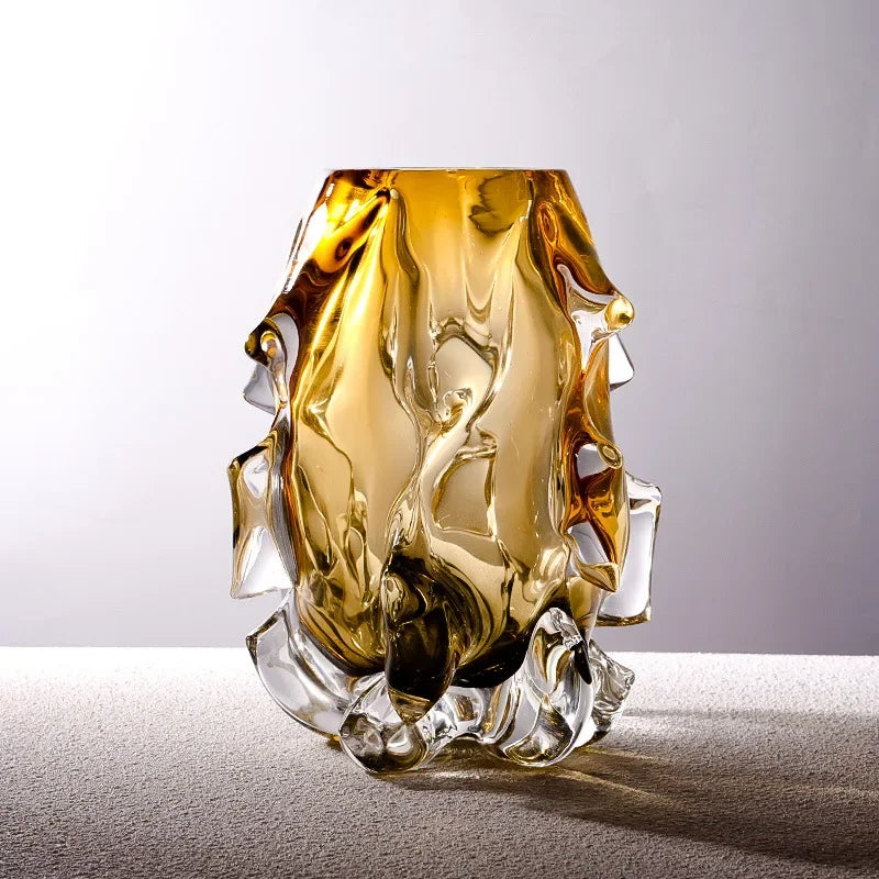 gradient glass vase for modern decoration and floral arrangement