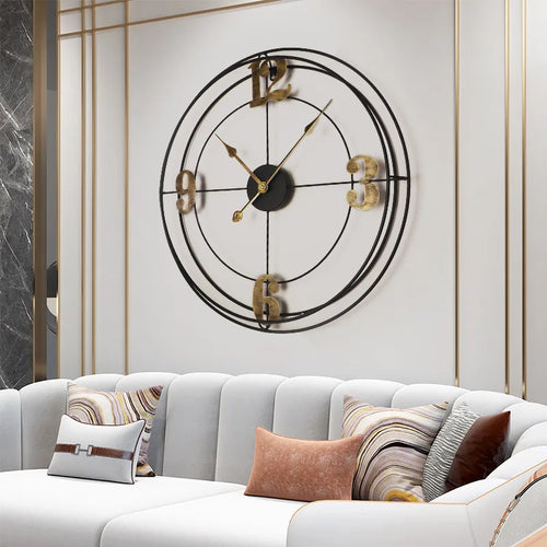 Iron Silent Wall Clock for Living Room, Simple Decoration, Metal Clock - vue 3 sur 5