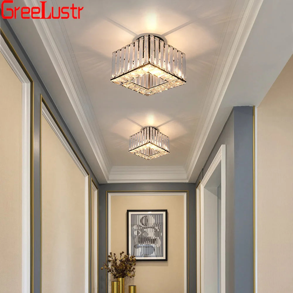 Modern crystal ceiling light with LED