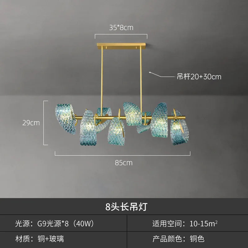 Modern luxury brass and glass chandelier 2022 for home decor