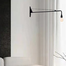 Minimalist long arm rotating wall light with switch