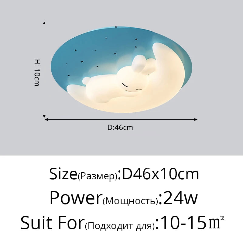 Nordic design LED bunny ceiling light decorative indoor fixture - vue 16 sur 18