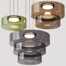Danish boho designer pendant light with glass shade for coffee tables