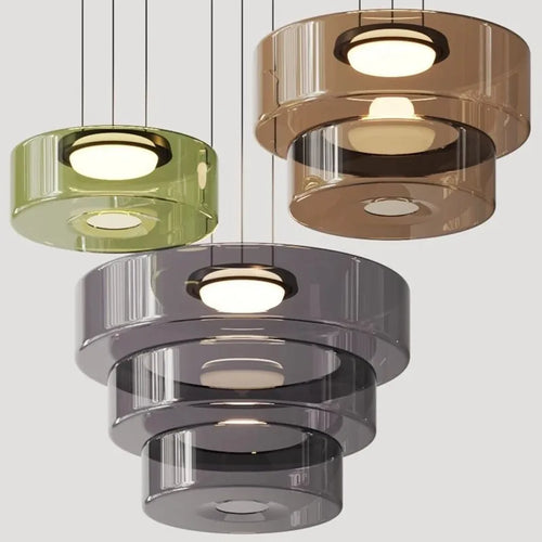Danish boho designer pendant light with glass shade for coffee tables - vue 2 sur 24