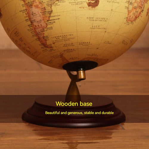 retro globe table lamp with world map - vue 3 sur 10