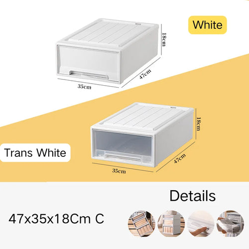 tiroirs empilables en plastique transparent pour rangement pratique - vue 19 sur 48