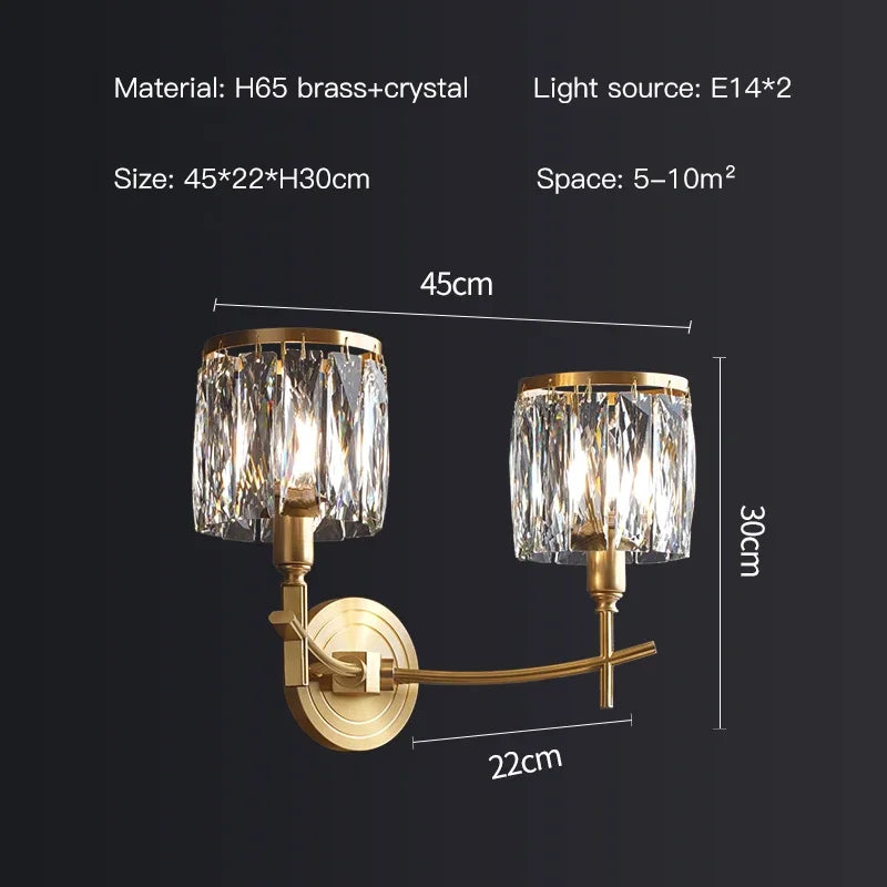 Modern luxury crystal and LED creative wall light