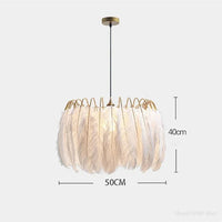 Nordic simplicity ostrich feather ceiling light