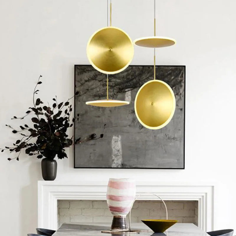 lampe led ronde en métal style art déco décorative - vue 3 sur 12