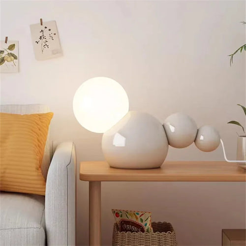 Round glass bedside lamp for home decoration - vue 3 sur 8