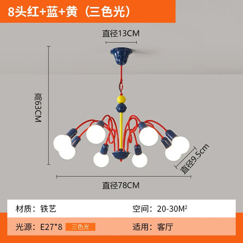 Memphis vintage pendant lamp medieval fruit chandelier - vue 8 sur 10