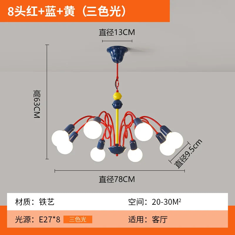 Memphis vintage pendant lamp medieval fruit chandelier - vue 7 sur 10