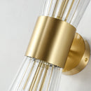 Modern stainless steel wall light with clear glass