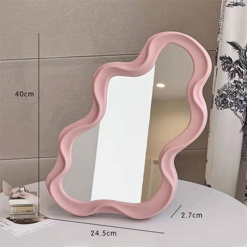 Kawaii cloud wall mirror for home decor and makeup - vue 6 sur 12