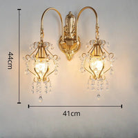 Nordic retro crystal wall light for interior decoration