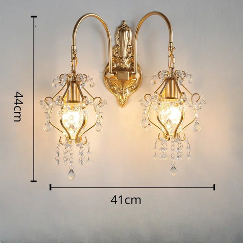 Nordic retro crystal wall light for interior decoration