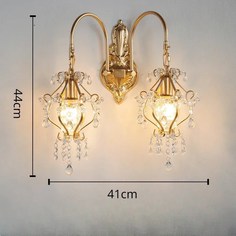 Nordic retro crystal wall light for interior decoration
