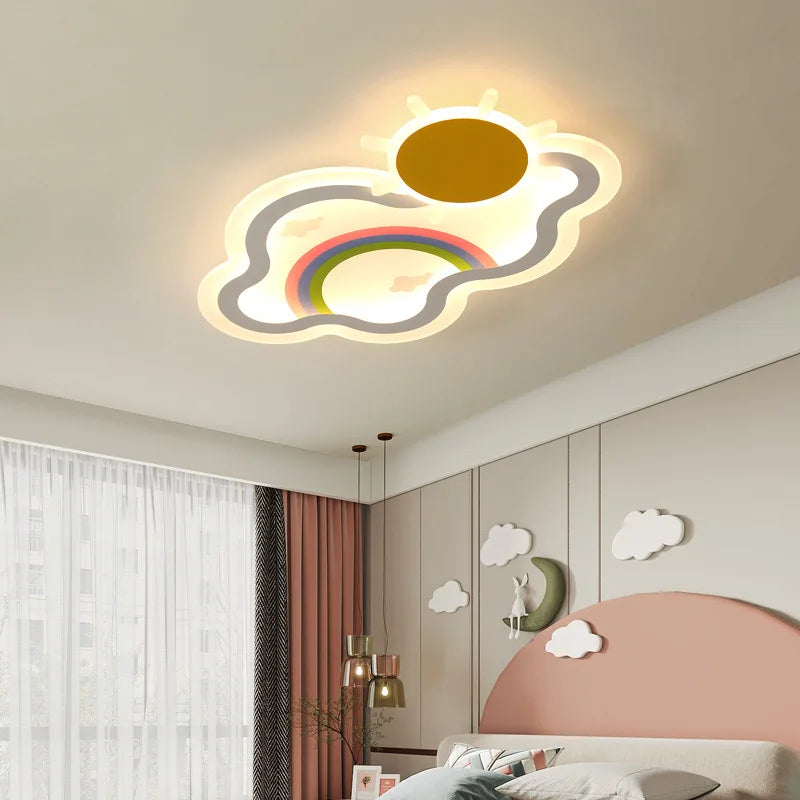 Rainbow cloud LED ceiling light for children's room