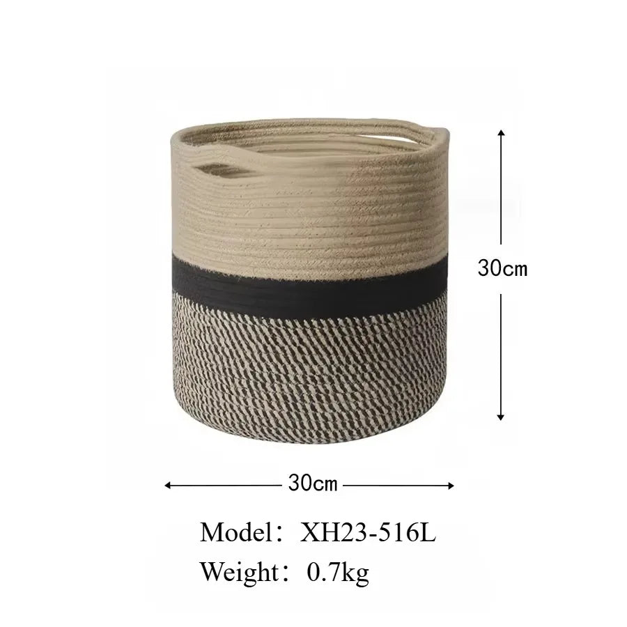 cotton rope storage basket for home and toys
