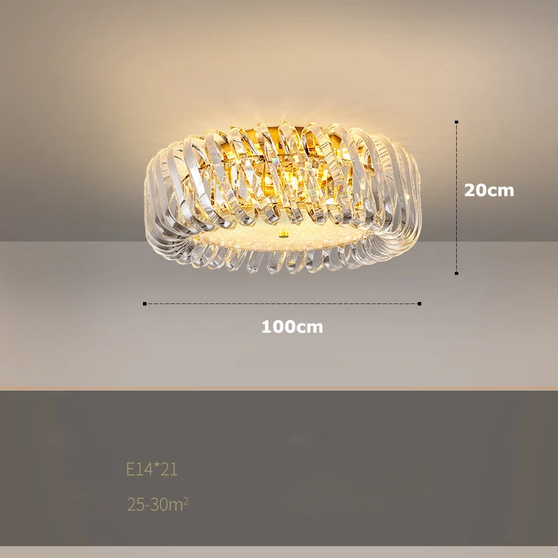 Art deco crystal glass LED dimmable chandelier new trend - vue 13 sur 17