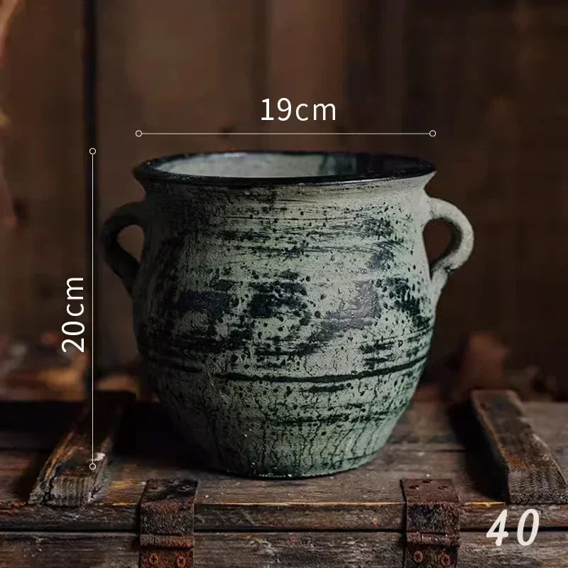 rustic pottery planters for indoor and outdoor decoration